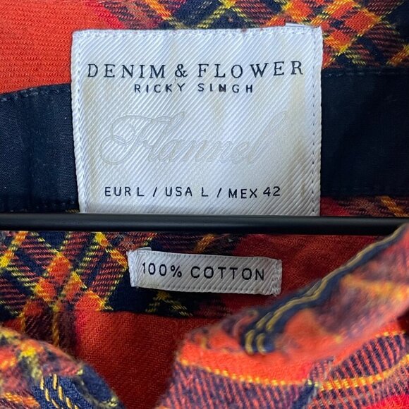 Denim & Flower Ricky Singh Plaid Button-Up Shirt – Men’s Large - Picture 5 of 8